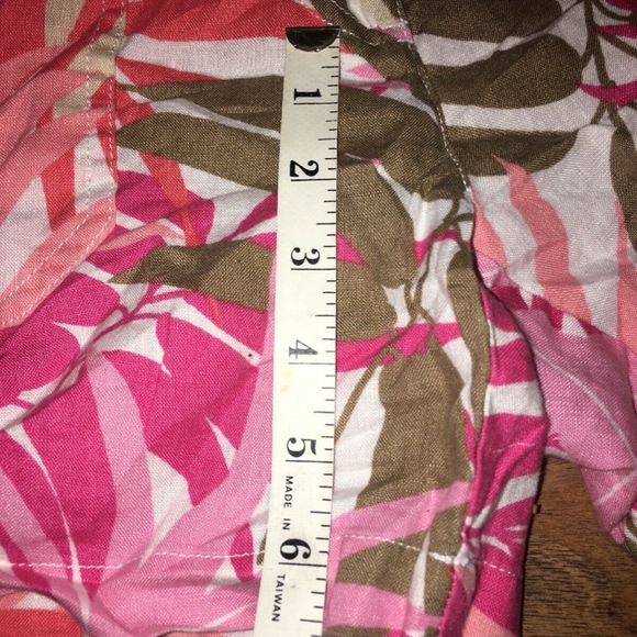 Tommy Bahama Pink Print 100% Linen 6 - Picture 5 of 6